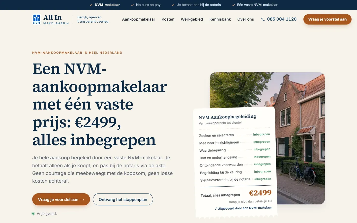 Website van All In Makelaardij