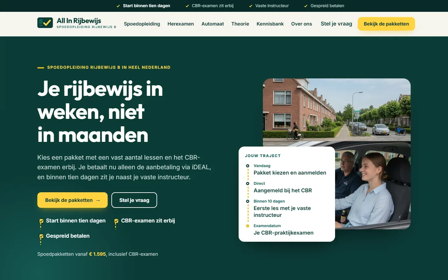 Website van All In Rijbewijs