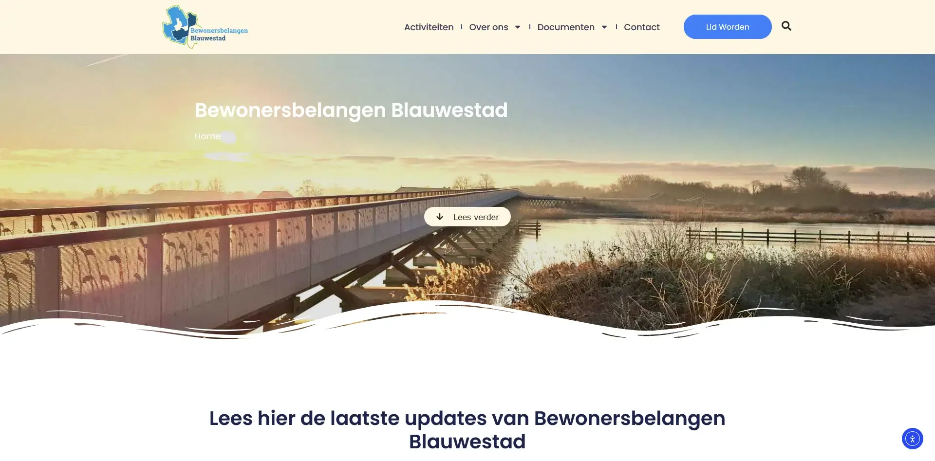 Website van Bewonersbelangen Blauwestad