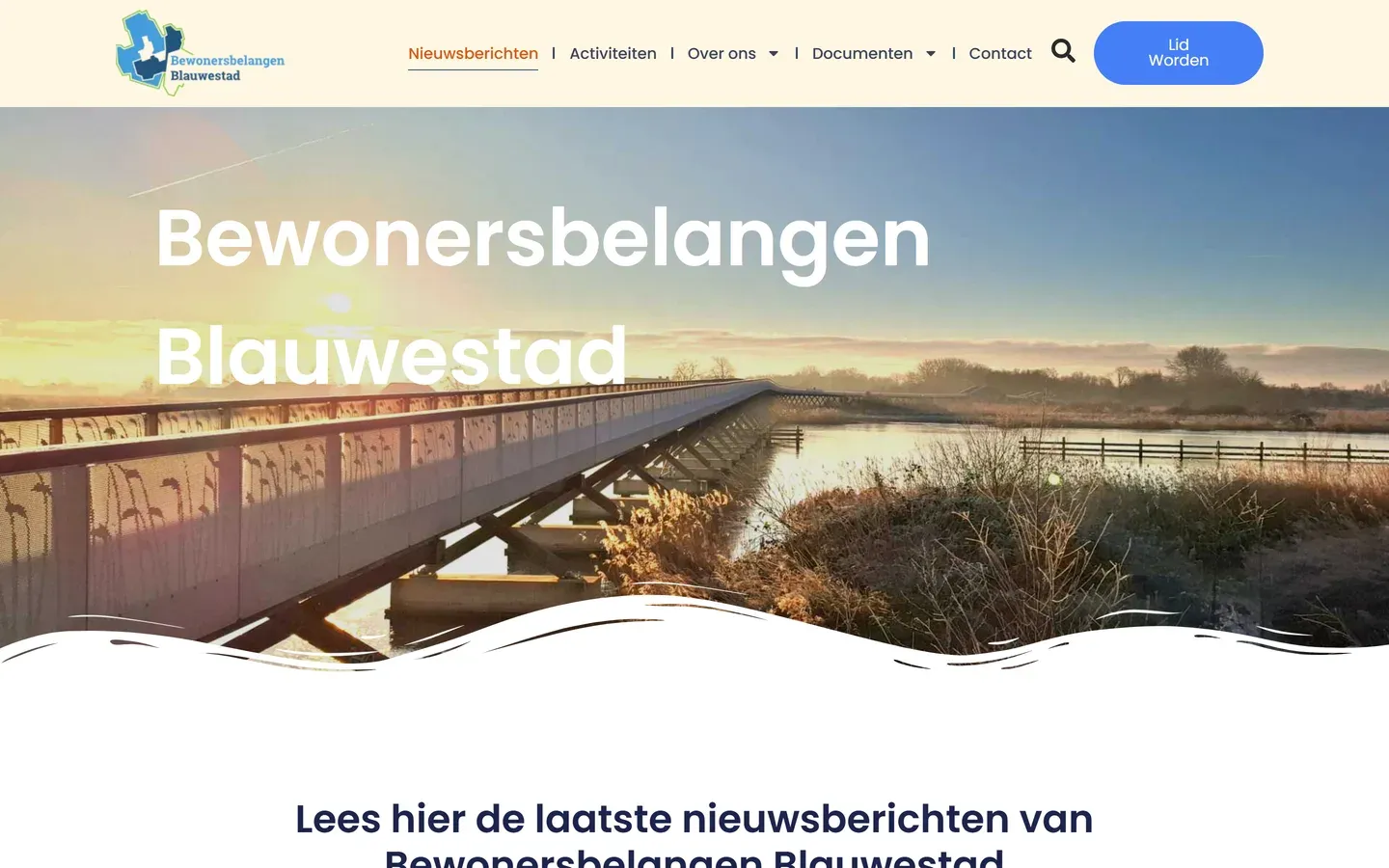 Website van Bewonersbelangen Blauwestad