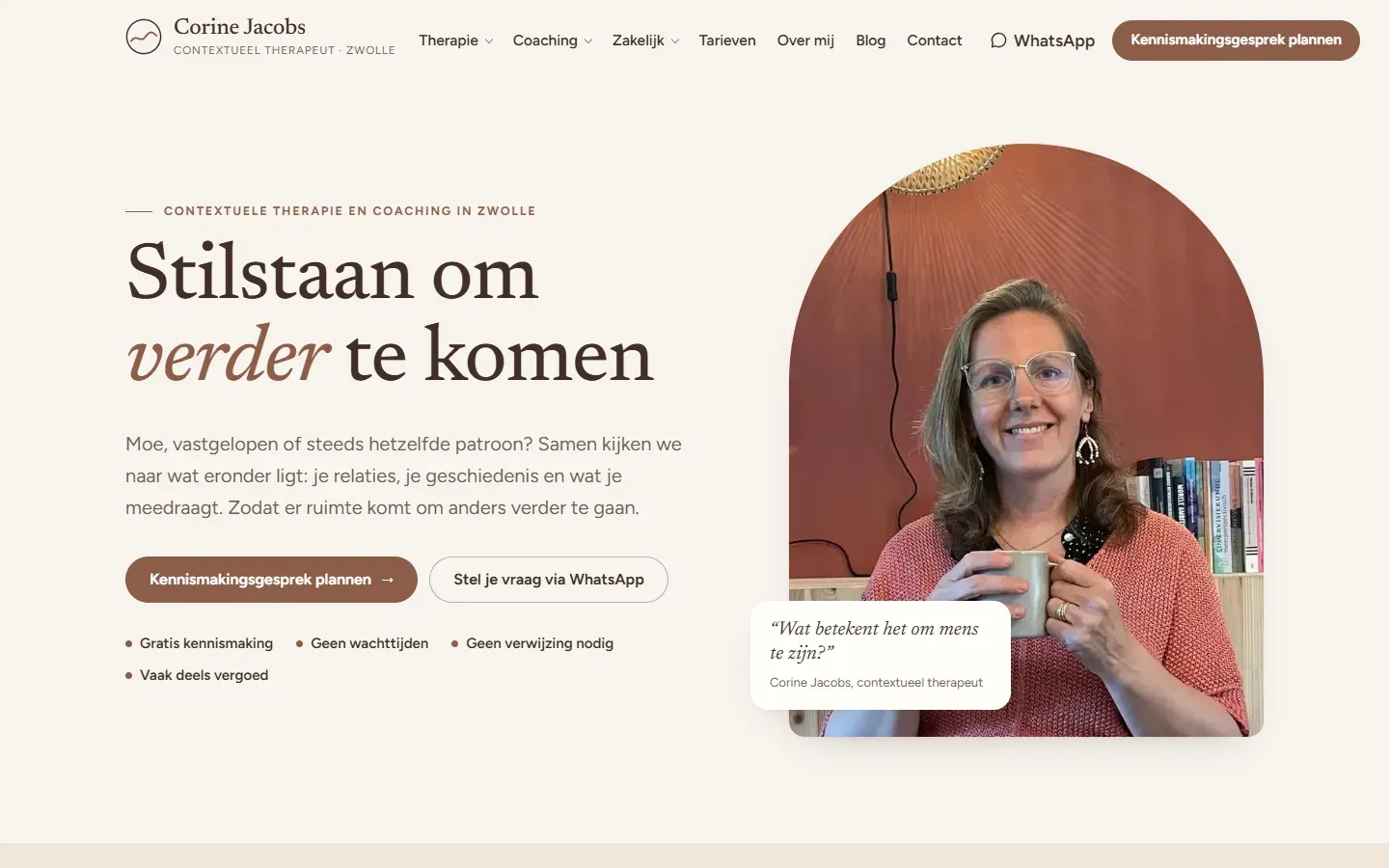 Website van Corine Jacobs · Coaching tot Herstel