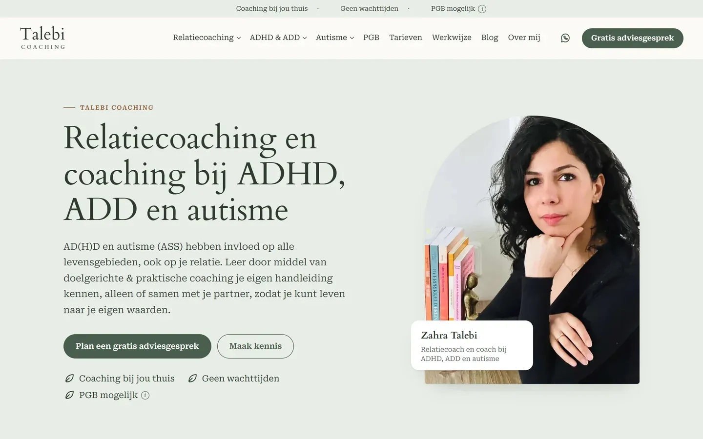 Website van Talebi Coaching & Begeleiding