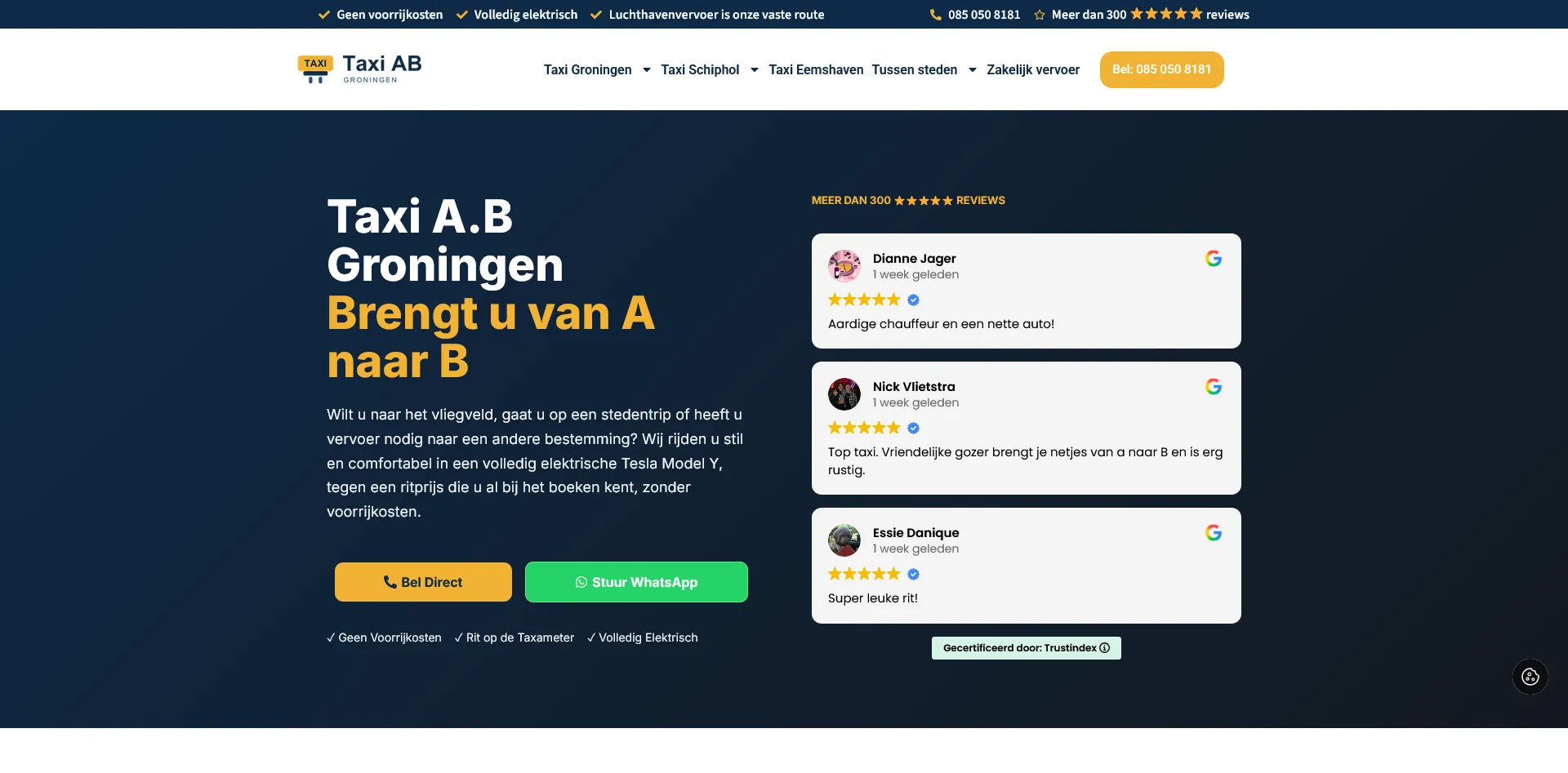 Website van Taxi AB