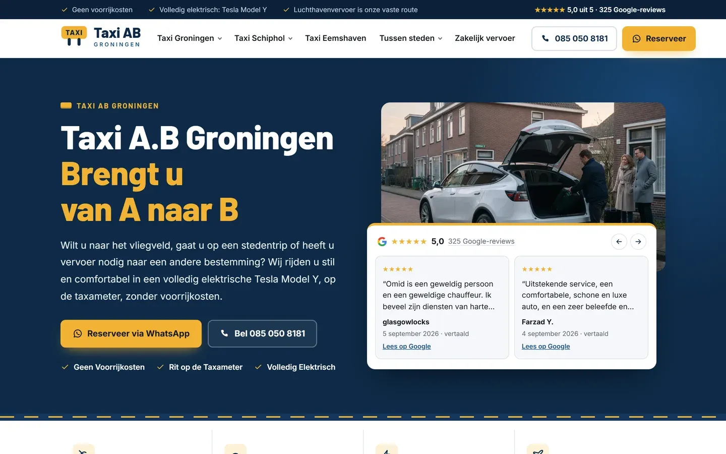 Website van Taxi AB