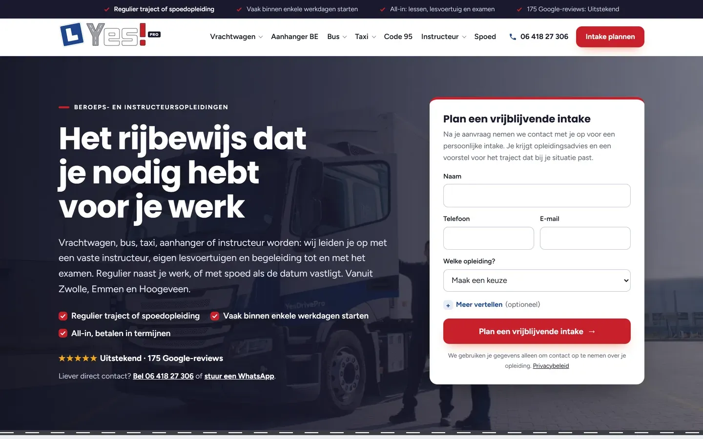 Website van YesDrivePro